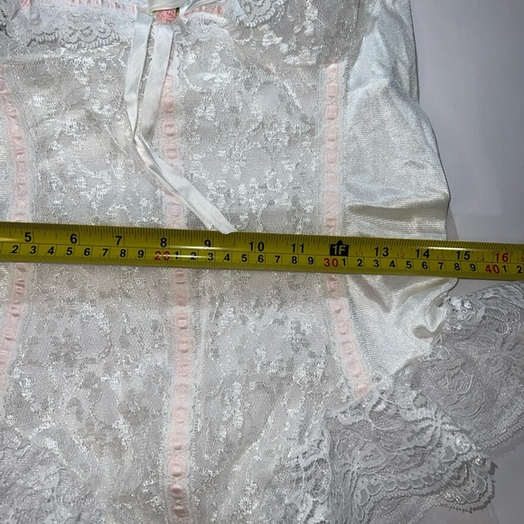 VTG  Tosca of California Pink Rose Satin Lace Teddy Bodysuit Small Snap Bottom - Picture 10 of 15
